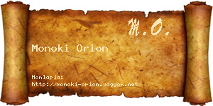 Monoki Orion névjegykártya